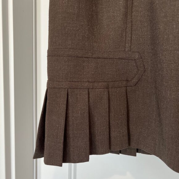 Vintage Y2K Studio M Brown Pleated Lined Mini Skirt Sz 14 – Preppy Academia Nord - Picture 4 of 8